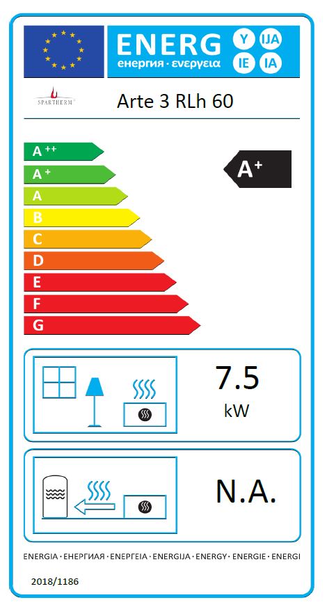 Spartherm Arte 3RL-60h Energielabel - Westfeuer Onlineshop