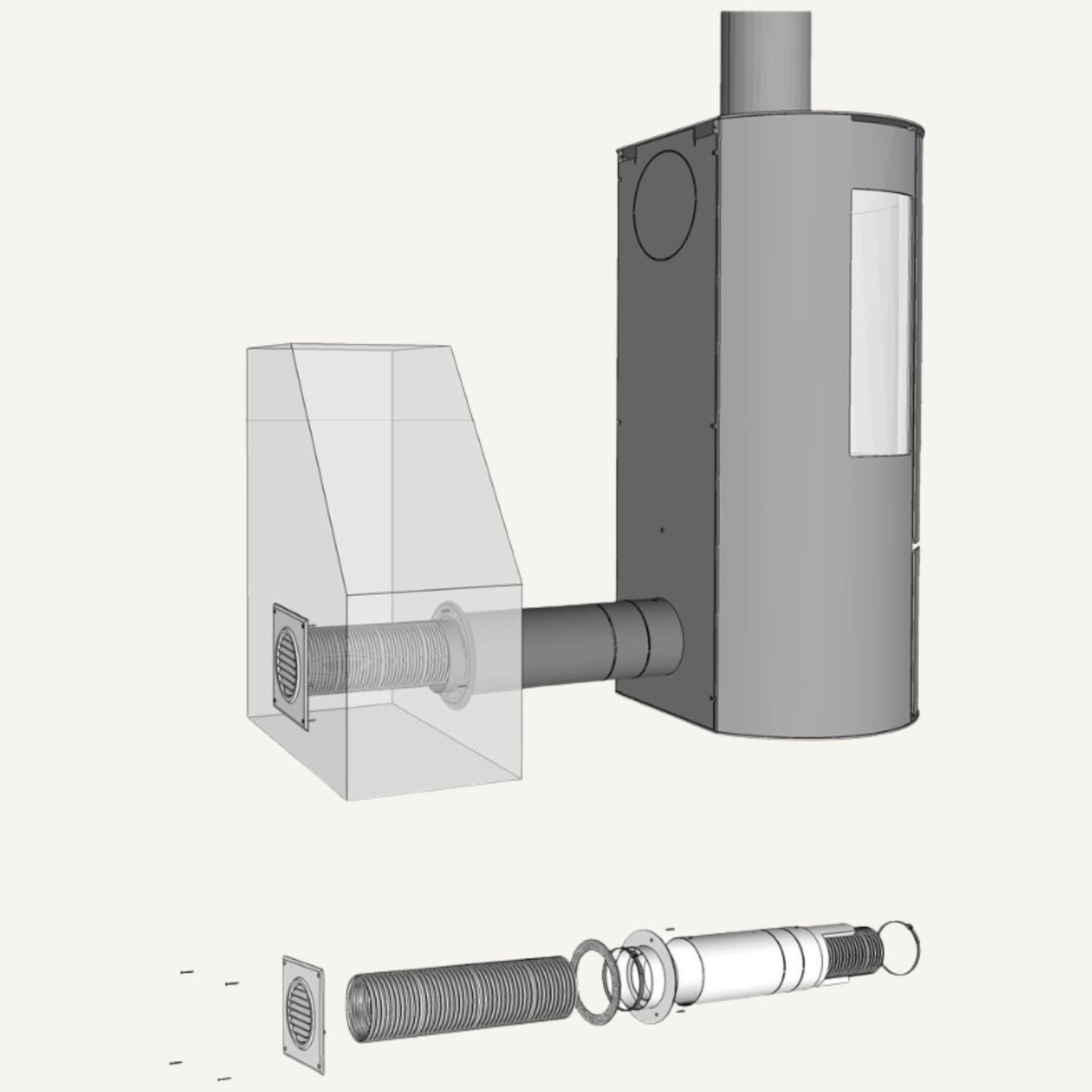 Aduro Frischluftsystem-Kit, ø 80 mm