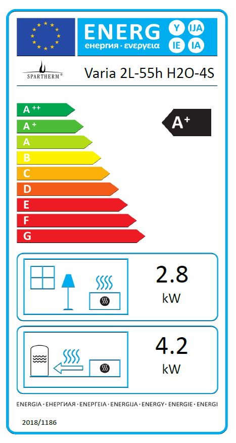 Spartherm Varia 2L-55h H2O Energielabel - Westfeuer Onlineshop
