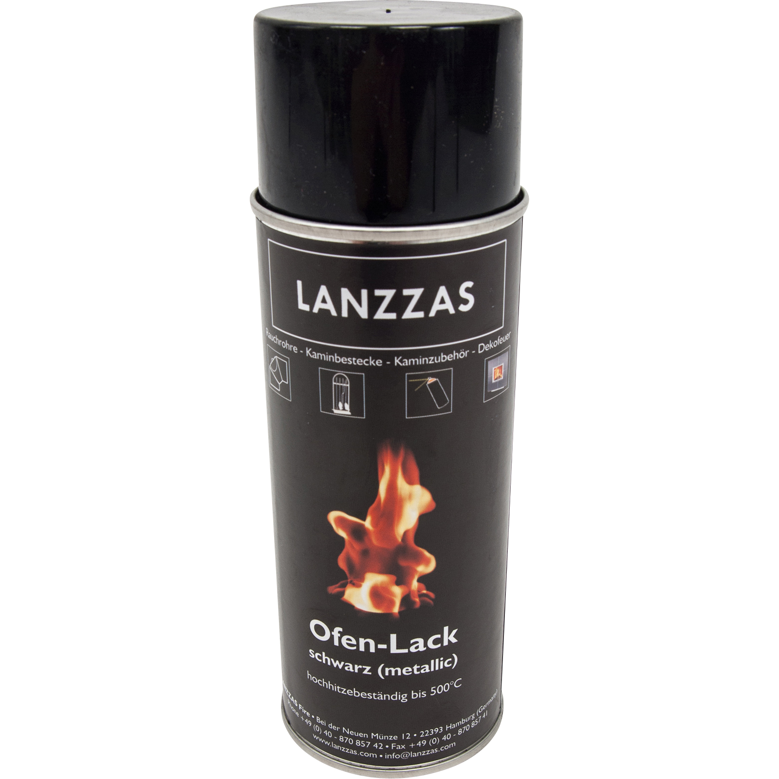 6-016-Ofenlack-Spraydose-Farbe-schwarz-metallic Ofenlack-Spraydose (schwarz-metallic)