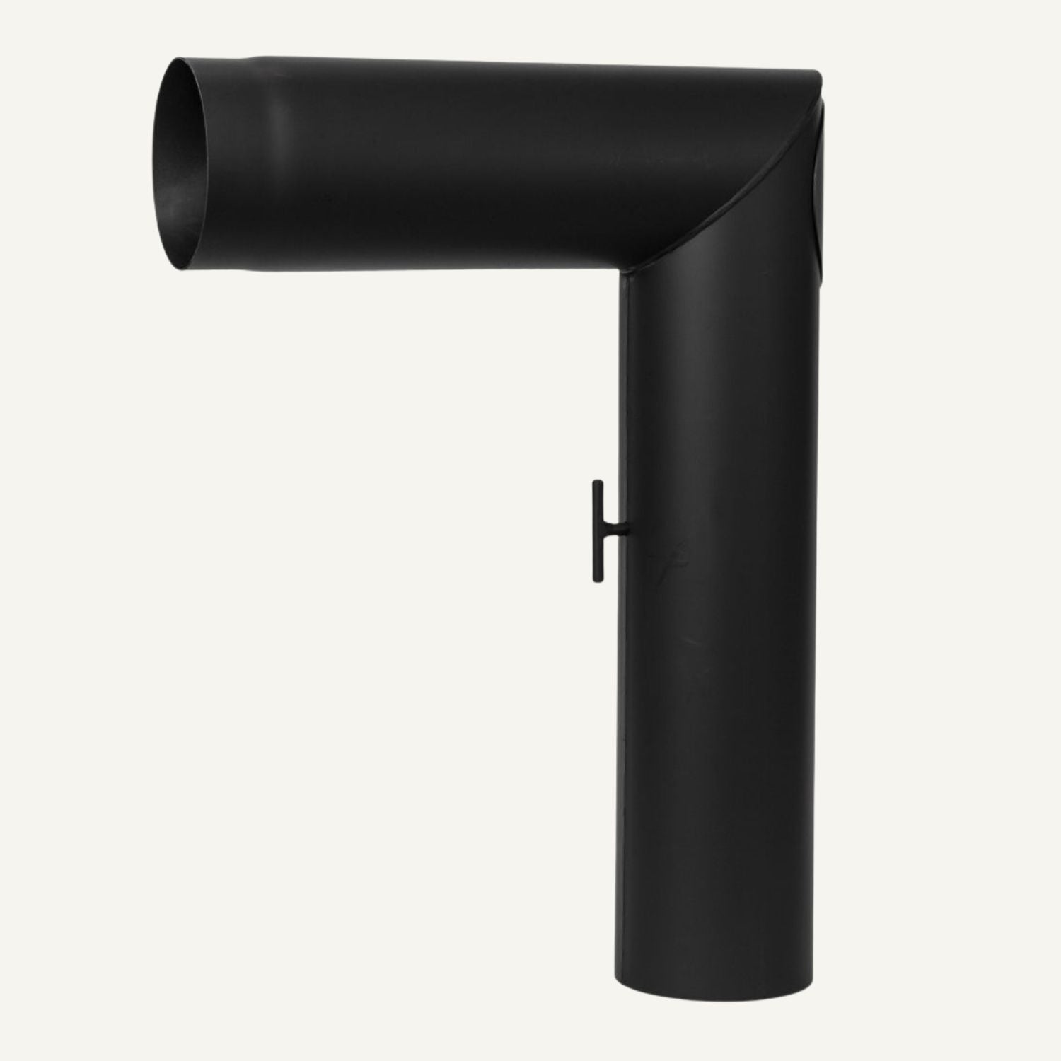 Aduro Standard-Rauchrohr 90 Grad mit Drosselklappe und Reinigungsöffnung, ø 150 mm, Schwarz