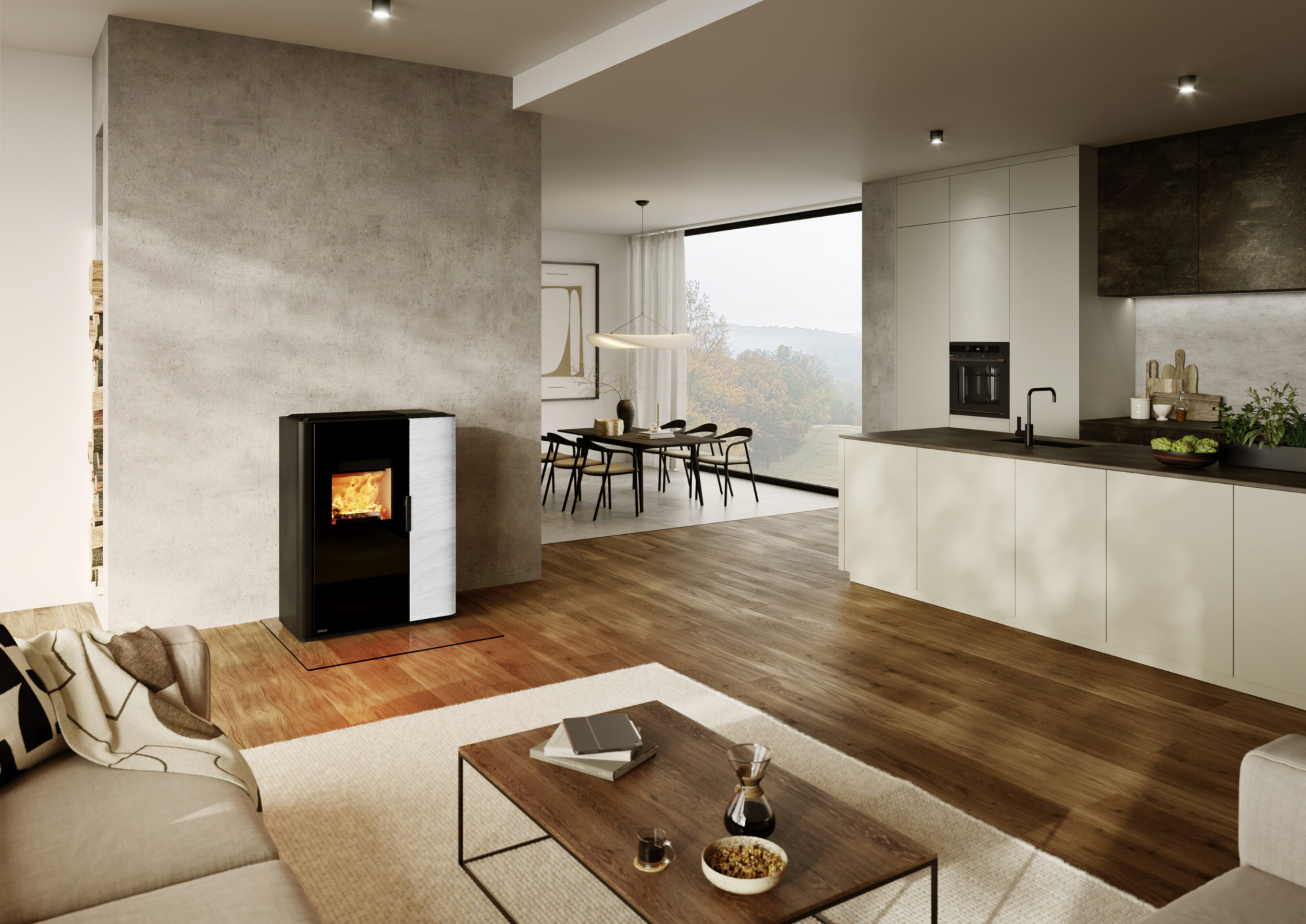 Rika Induo III (10,0 kW) Kombiofen Pellet & Scheitholz