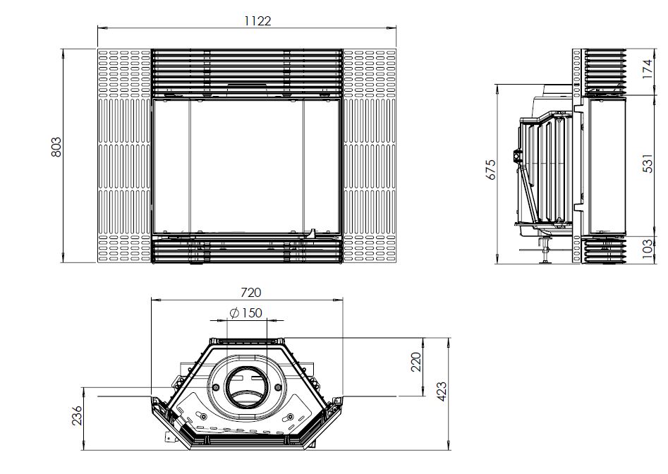 Dovre Phoenix 3 (9,0 kW) (Sanierung bzw. Modernisierung eines offenen Kamin)