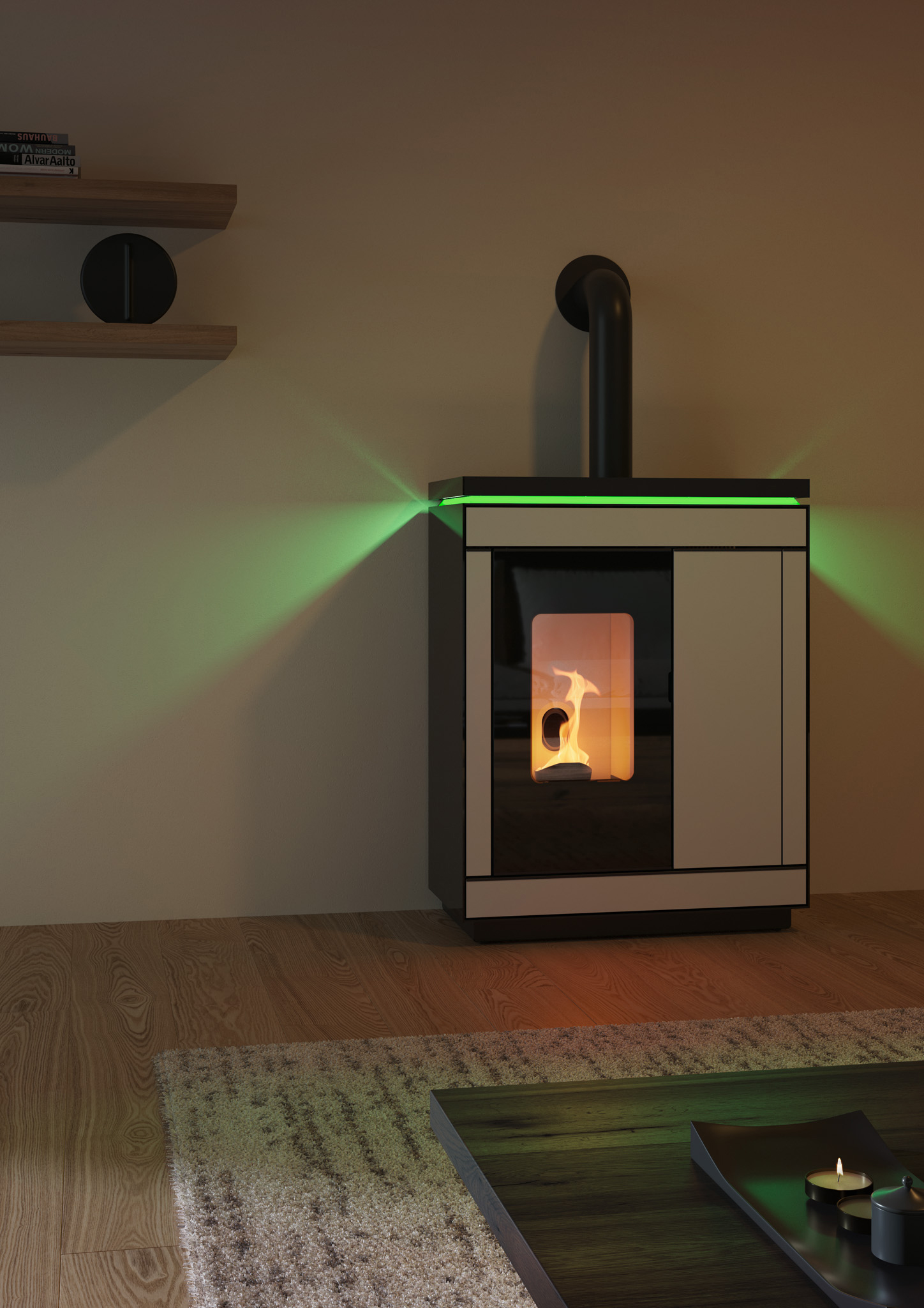 Epana (6,0 kW) mit Ambilight, Keramik Seidenweiß