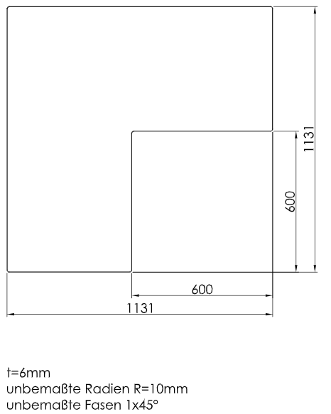 Spartherm Vorlegeplatte aus Glas für Piko H20