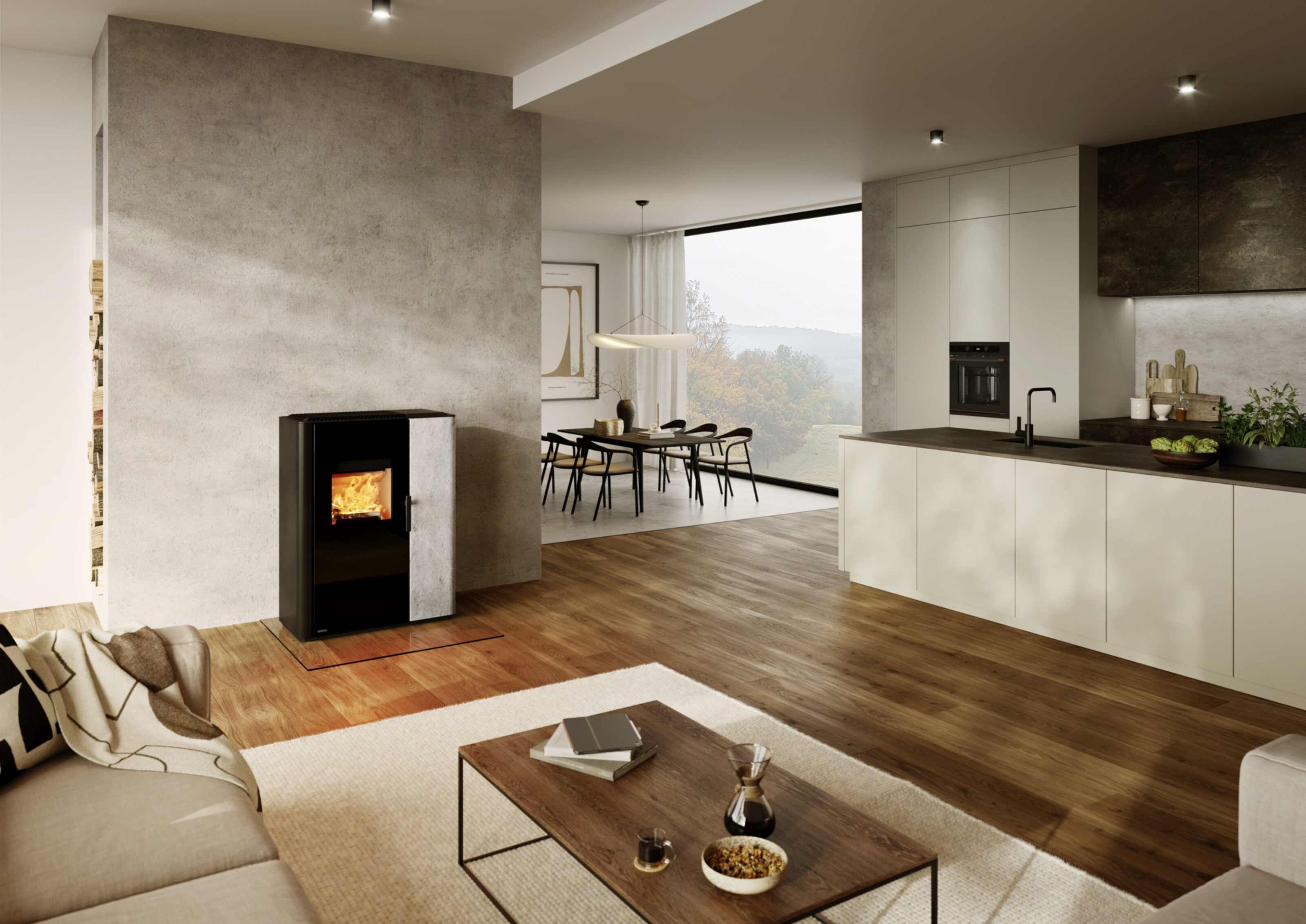 Rika Induo III (10,0 kW) Kombiofen Pellet & Scheitholz