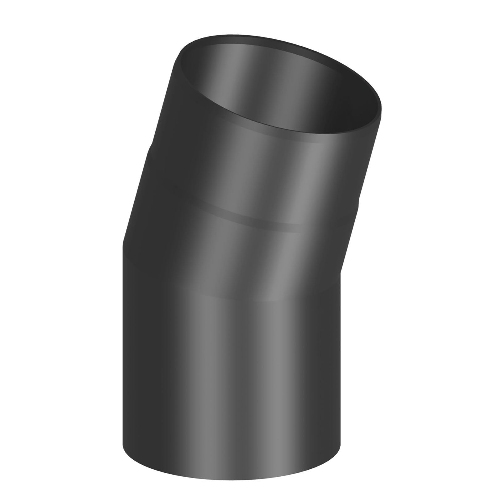 Winkel, Ø 150 mm, 15°, ohne Tür, Schwarz