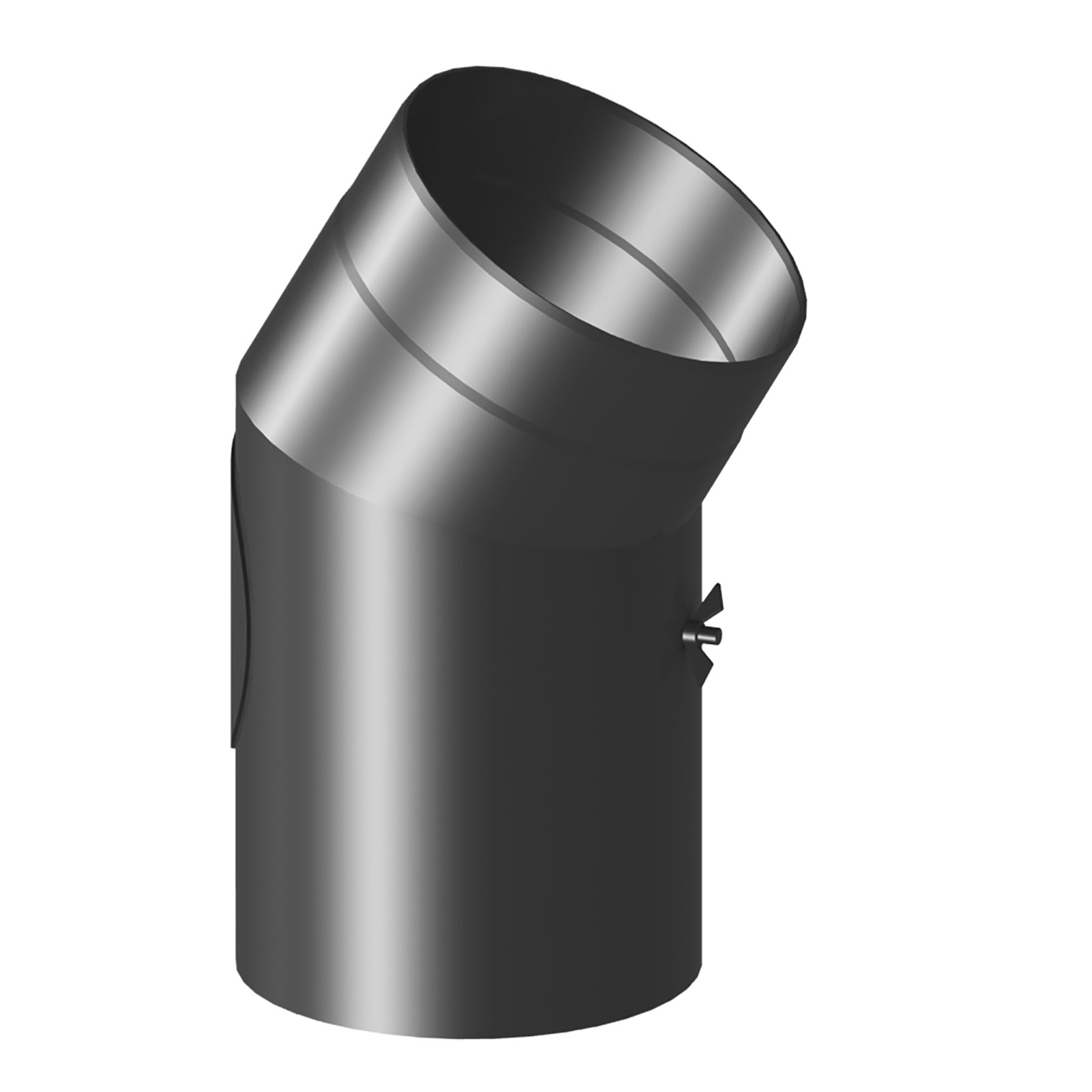 Winkel, Ø 150 mm, 30°, inkl. Tür, Schwarz