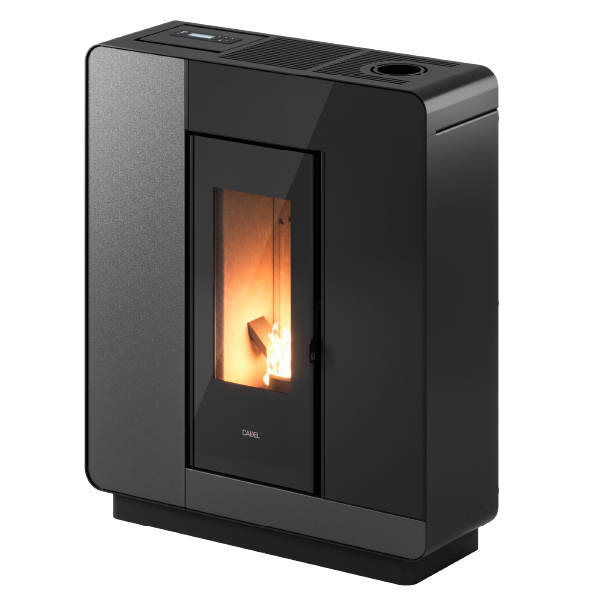 Cadel Elle 9 Up-Twin (8,5 kW), aus Stahl Titanium u. schwarzem Glas