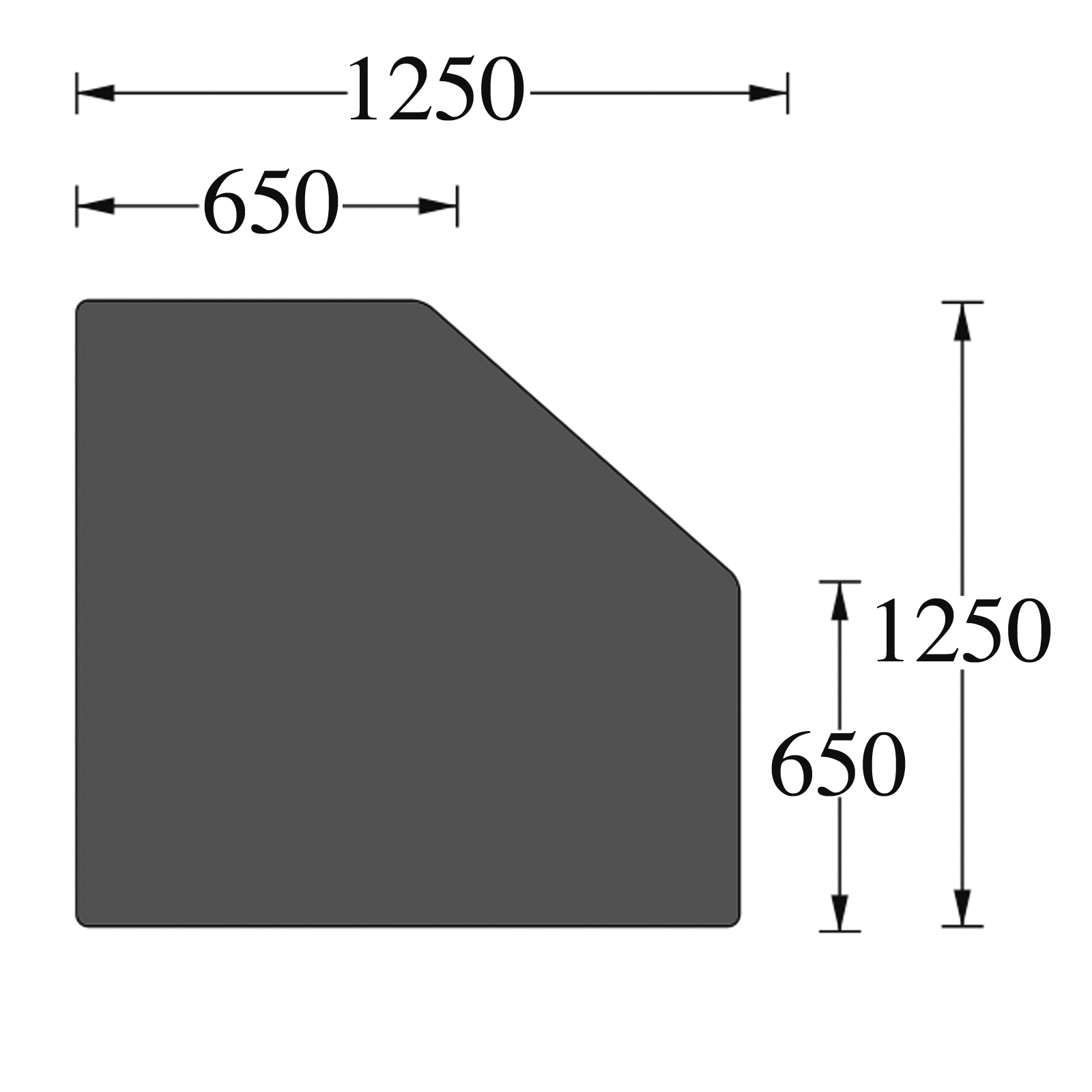 Zeichnung-Platte-13-BKK58b96107516f3 Funkenschutzplatte Fünfeck 1.250 x 1.250 mm (Glas)