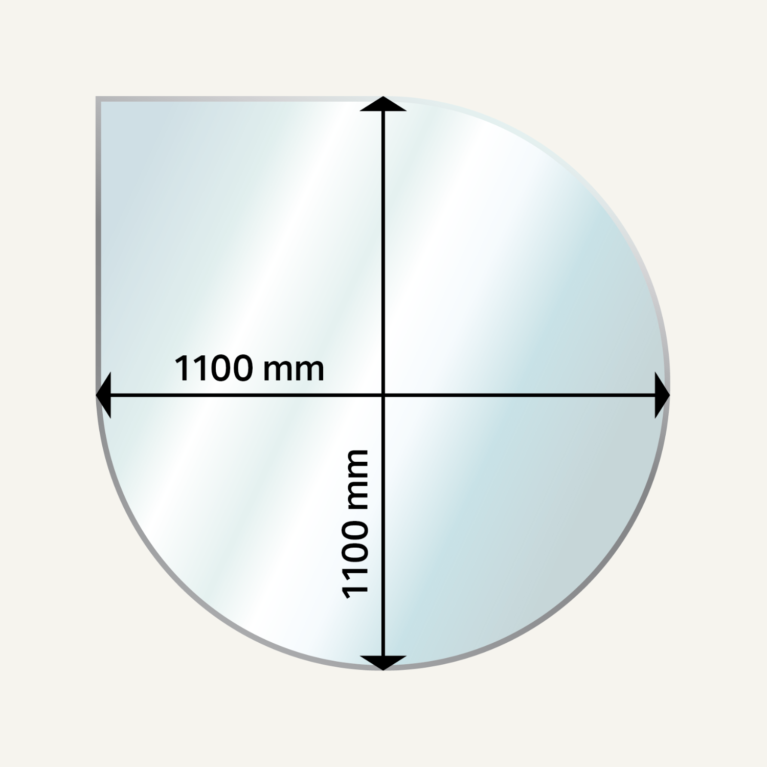 Aduro Glas Bodenplatte, tropfenform