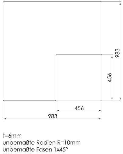 Piko-S Spartherm Vorlegeplatte aus Glas für Piko S (RLU) und Piko S Steel