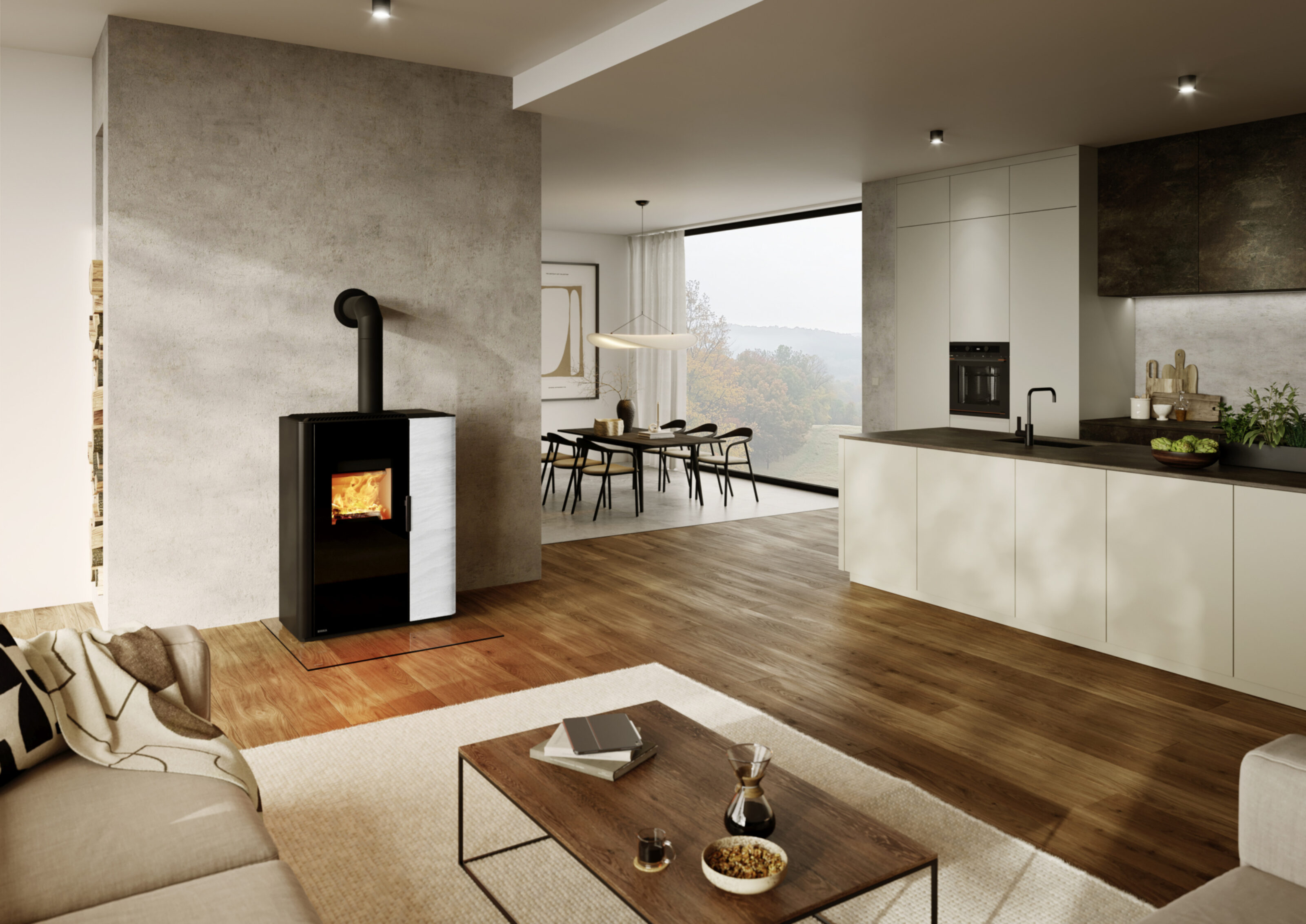 Rika Induo III (10,0 kW) Kombiofen Pellet & Scheitholz