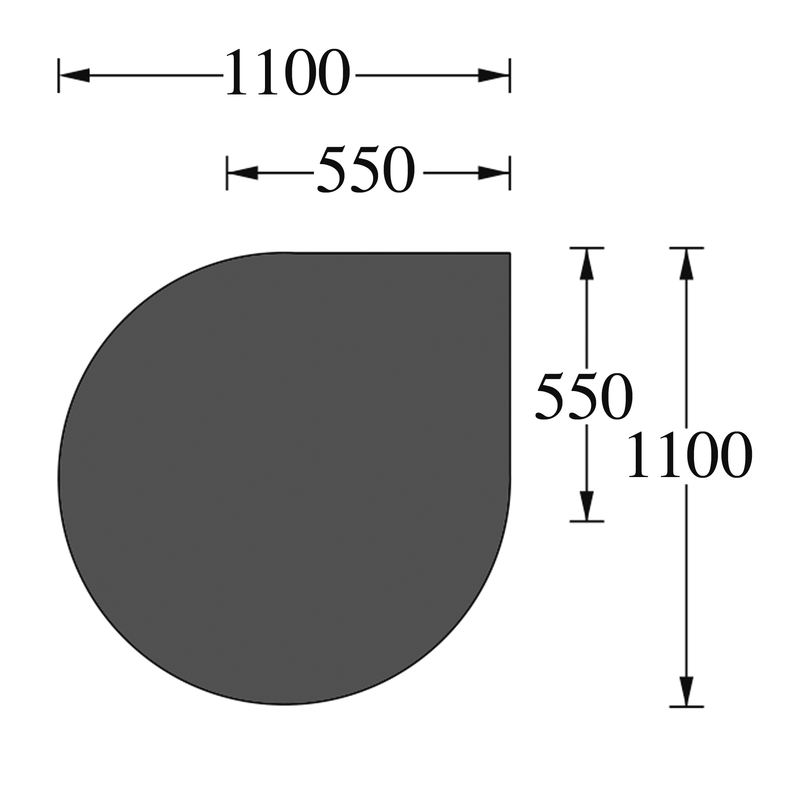 Zeichnung-Platte-9-BKK58db8f2d96240 Glasbodenplatt Tropfenform 1.100 x 1.100 mm (Glas)