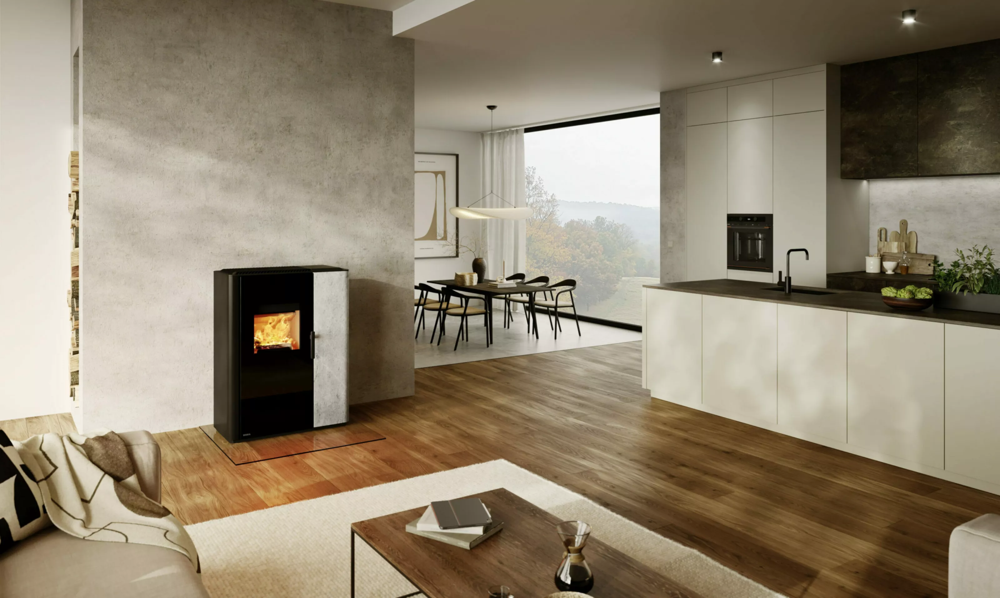 Rika Induo III (10,0 kW) Kombiofen Pellet & Scheitholz