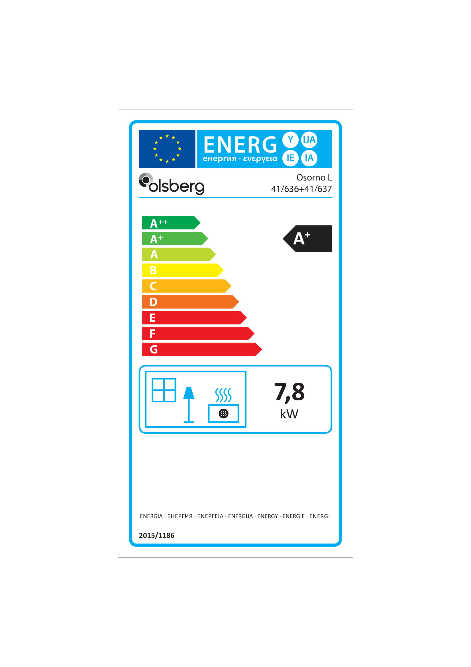 Energielabel_Osorno_L_41-636-41-637_-1-1 Olsberg Osorno L (7,8 kW) inkl. Feuertisch