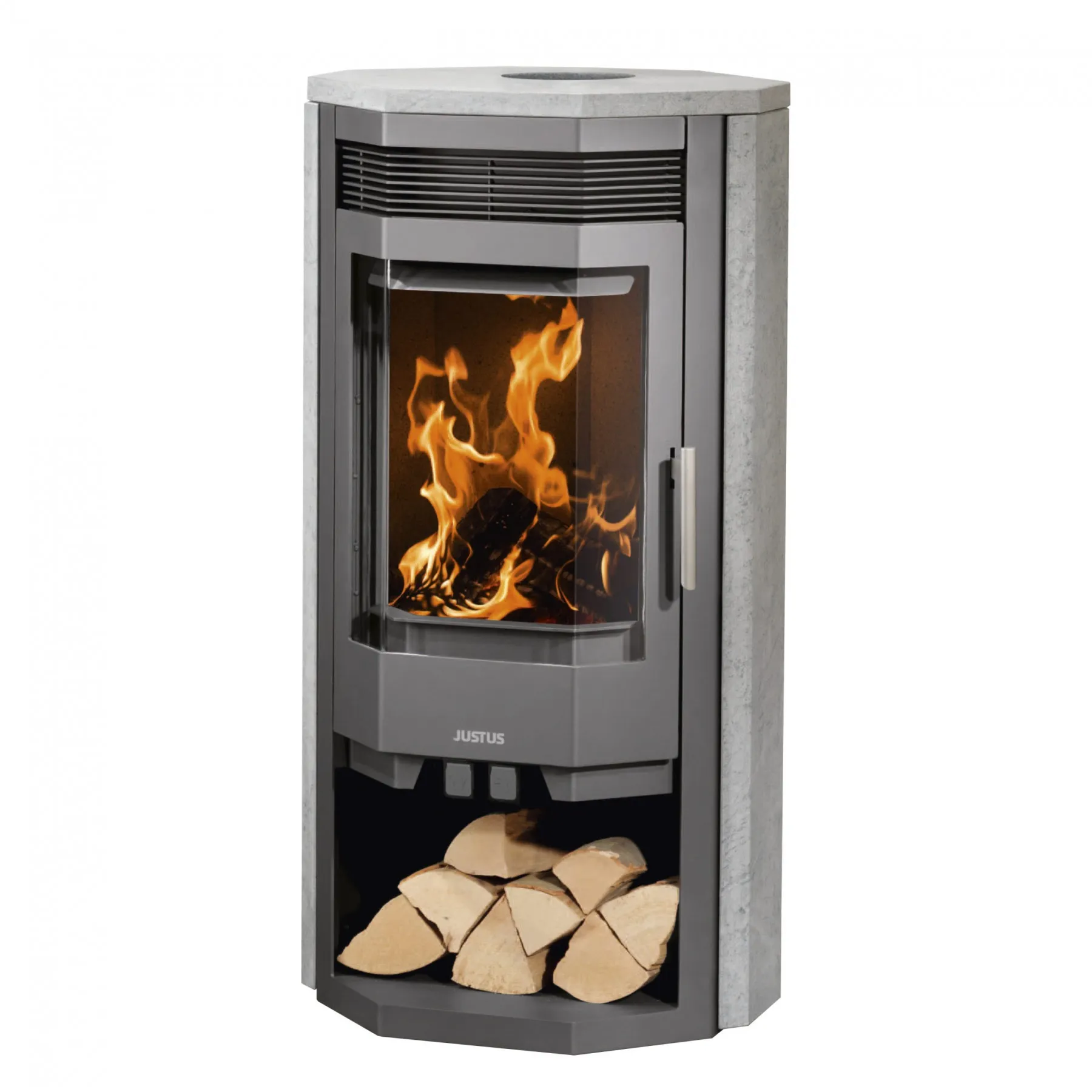 Justus Usedom 7 (7 kW), Sandstein, Korpus Stahl Schwarz