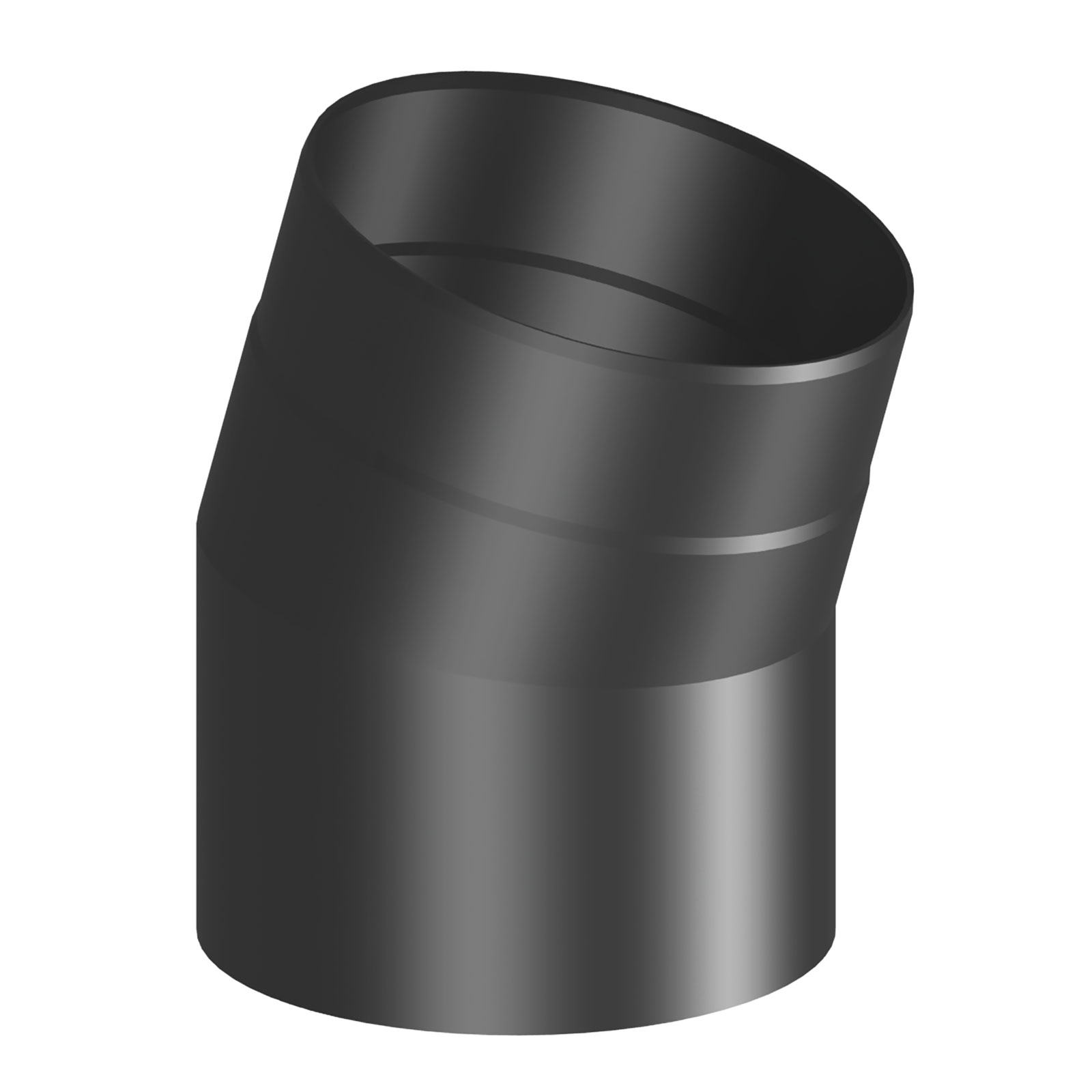 Winkel, Ø 150 mm, 30°, ohne Tür, Schwarz