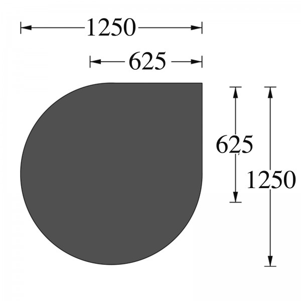 Funkenschutzplatte Tropfenform 1.250 x 1.250 mm