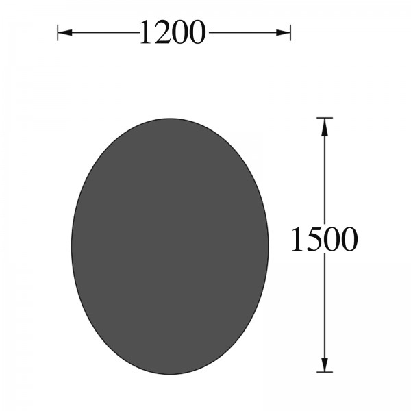 Funkenschutzplatte Ellipse 1.200 x 1.500 mm
