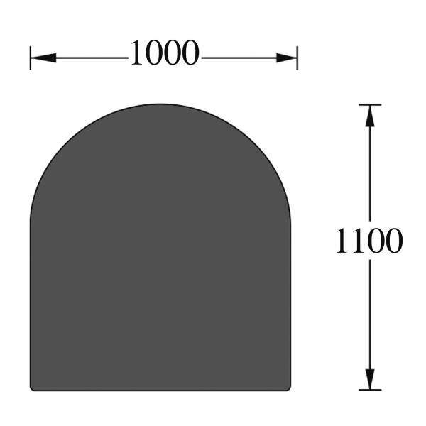 Funkenschutzplatte Rundbogen 1.000 x 1.100 mm (Glas)