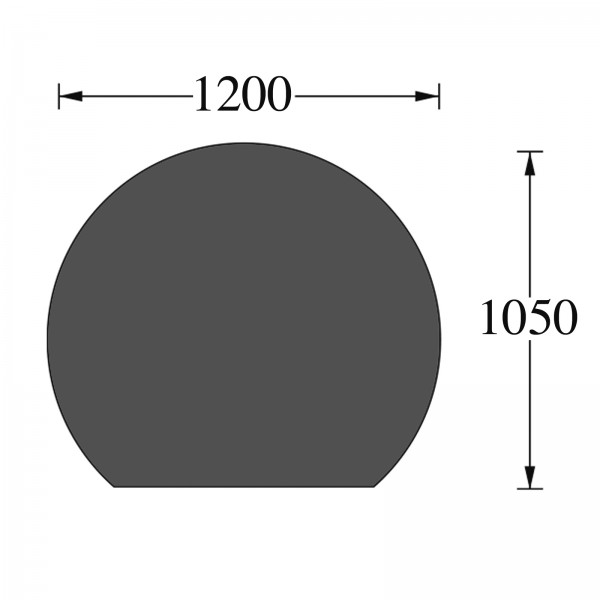 Funkenschutzplatte Kreisabschnitt 1.200 x 1.050 mm