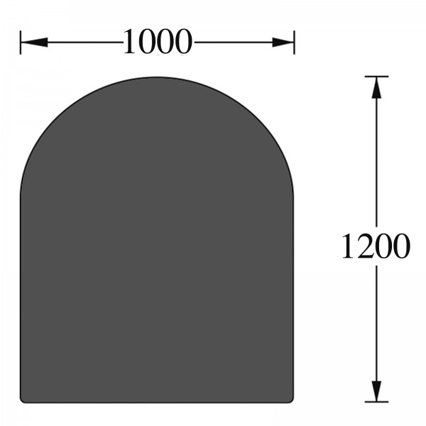 Funkenschutzplatte Rundbogen 1.000 x 1.200 mm (Glas)
