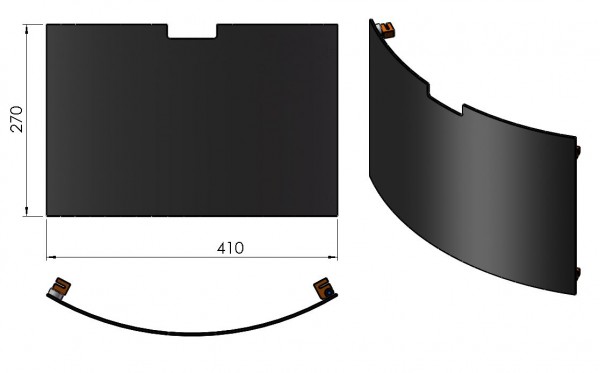 Tür für Holzfach (Stahl schwarz) für TT21-Serie