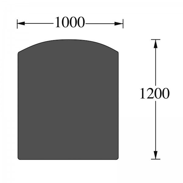 Funkenschutzplatte Flacher Bogen 1.000 x 1.200 mm (Glas)